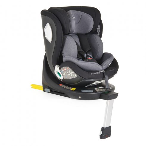 I-SMART autós ülés 40-150cm, I-SIZE támasztóláb, oldalvédelem, ISOFIX, okosgomb SZÜRKE