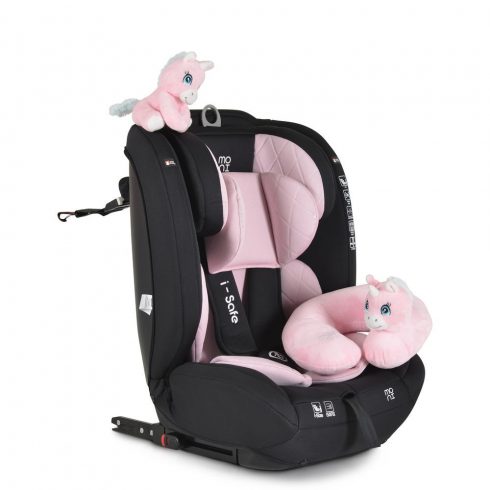 ISAFE autósülés ISIZE és ISOFIX ülésemelővé alakítható 76-150cm PINK