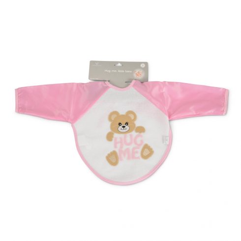 BEAR előke hosszú ujjal, macis mintával, pvc/textil PINK